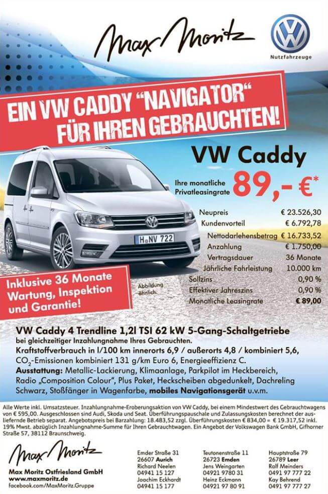 VW-Caddy-Leasing-89€-Navi - sparneuwagen.de Autoleasing ...