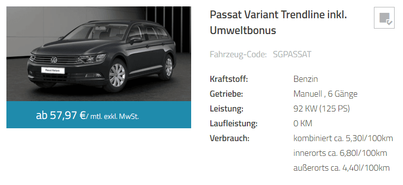 Passat_Umweltprämie - sparneuwagen.de Leasing