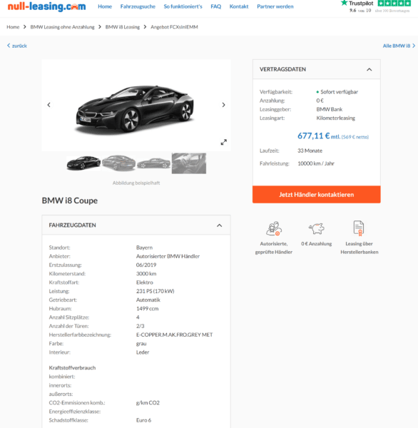 bmw-i8-coupe-jahreswagen-details - sparneuwagen.de Leasing