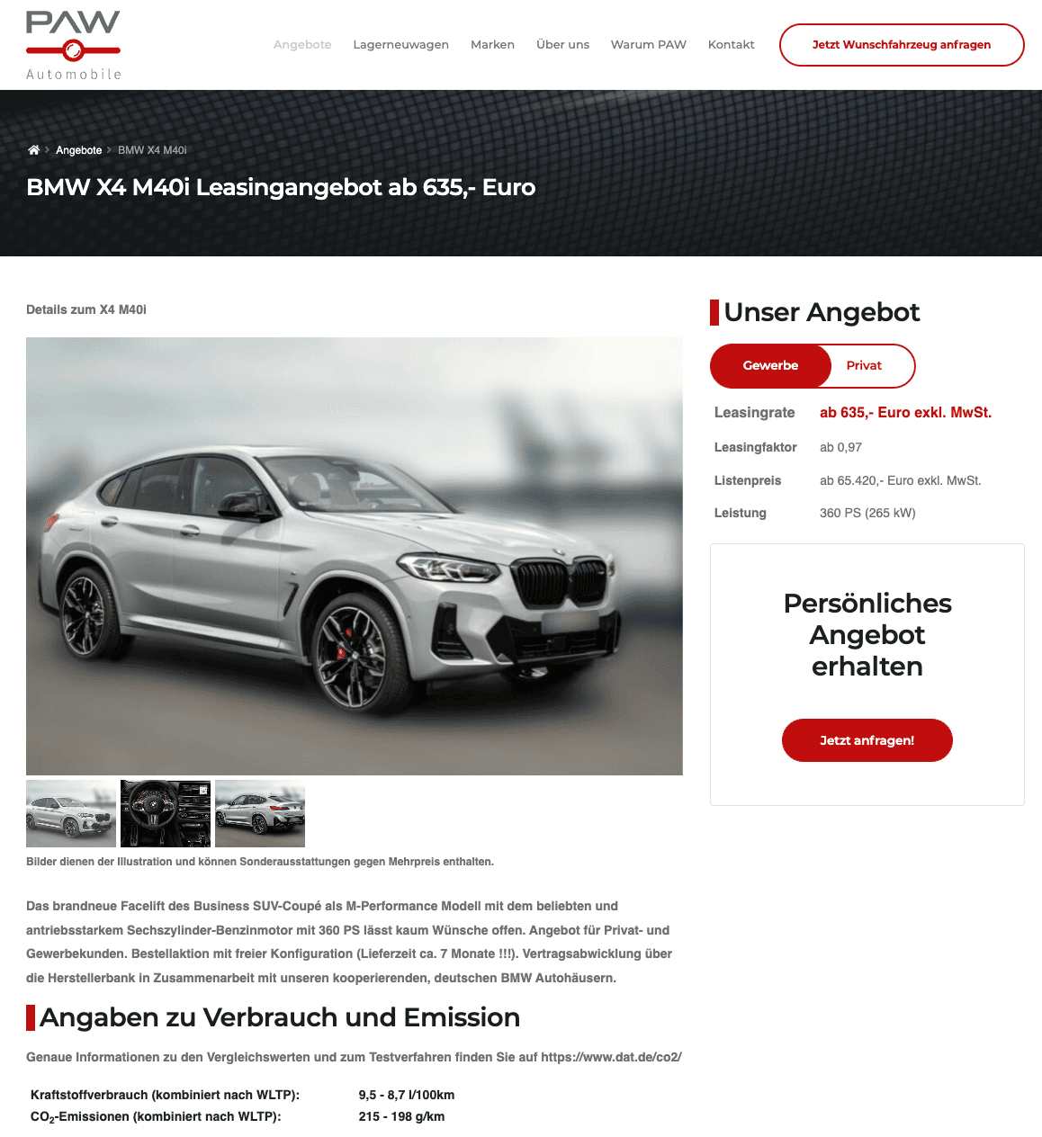 BMW X4 M40i Leasing-Angebot ab 565 EUR