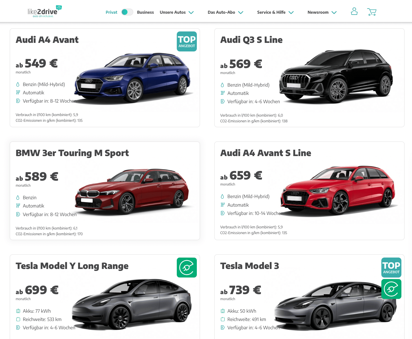 BMW 3er Touring Auto-Abo für mtl. 589€ brutto 
